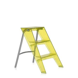 Kartell Upper folding step ladder with chromed steel structure Kartell Cedar yellow 73 - Buy now on ShopDecor - Discover the best products by KARTELL design