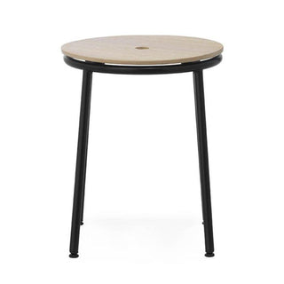 Normann Copenhagen Circa black steel stool with oak seat h. 45 cm. - Buy now on ShopDecor - Discover the best products by NORMANN COPENHAGEN design