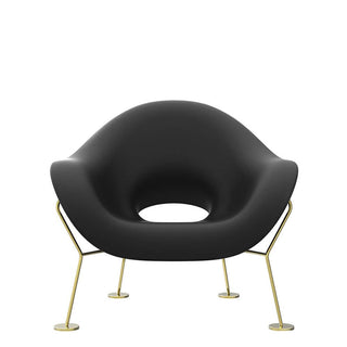 Qeeboo Pupa Armchair Brass Base Indoor by Andrea Branzi Black - Buy now on ShopDecor - Discover the best products by QEEBOO design