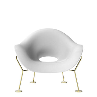 Qeeboo Pupa Armchair Brass Base Indoor by Andrea Branzi White - Buy now on ShopDecor - Discover the best products by QEEBOO design