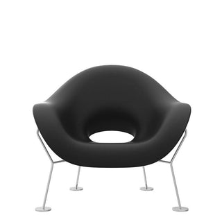 Qeeboo Pupa Armchair Chrome Base Indoor by Andrea Branzi Black - Buy now on ShopDecor - Discover the best products by QEEBOO design