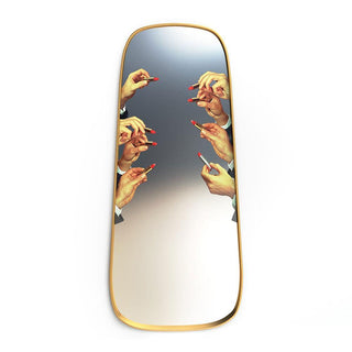 Seletti Toiletpaper Big Mirror Gold Frame Lipsticks - Buy now on ShopDecor - Discover the best products by TOILETPAPER HOME design